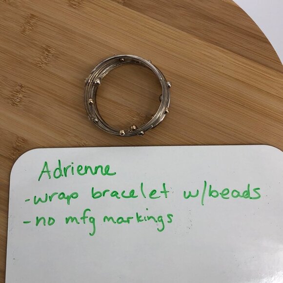 Multi-layer silver wrap bracelet gold and  silver beads - Picture 8 of 8